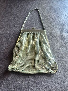 Vintage Gold Mesh mini bag Chain Handle Evening Bag